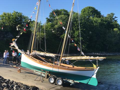 Apprenticeshop launches Mackinaw ketch