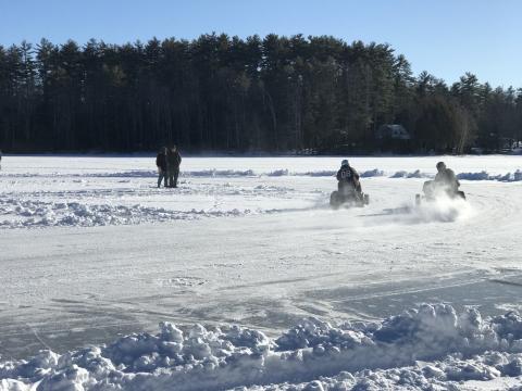 Winter fun: Lawn Mower Racing